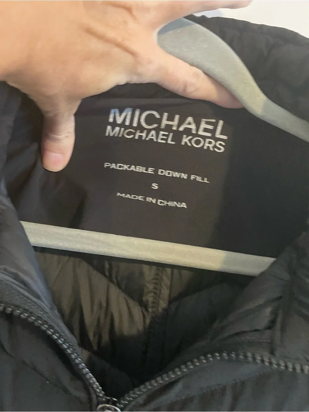 MICHAEL Michael Kors Black Packable Down Puffer Coat Sz S EUC 409